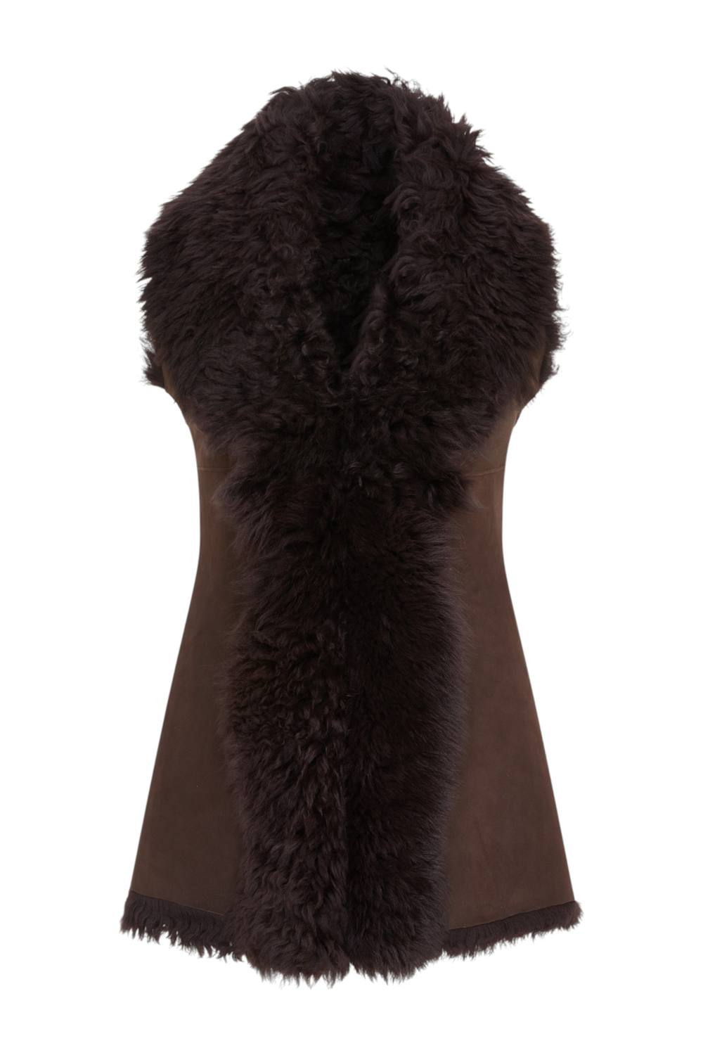Infinity Leather Women's Toscana Shearling Nappa Leather Sheepskin Gilet - Parkes in Brown | Size: 18