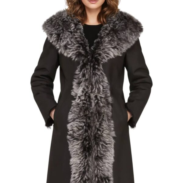 Infinity Leather Women's Real Toscana Sheep Leather Hooded Trench Coat - Verona in Black | Size: 10