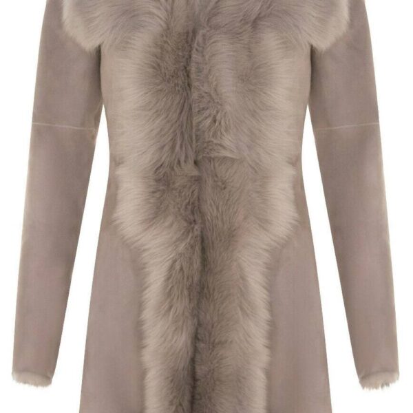 Infinity Leather Women's Toscana Sheepskin Suede Trench Coat-Rochester in Light Grey | Size: 10
