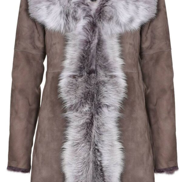 Infinity Leather Women's Toscana Sheepskin Suede Trench Coat-Rochester in Taupe | Size: 12