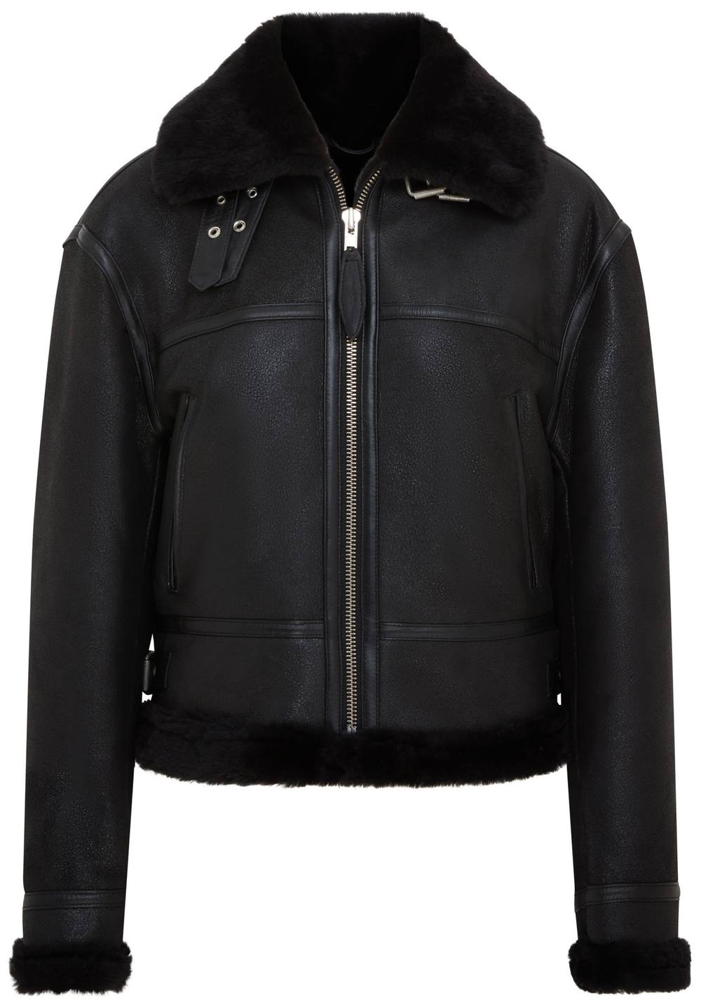 Infinity Leather Women's Bomber B3 Sheepskin Jacket -Akiak in Black | Size: 5XL