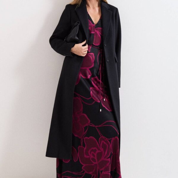 Phase Eight Women's Lydia Long Wool Coat in Black | Size: 8