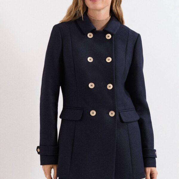 Phase Eight Women's Aurelie Wool Peacoat in Dark Navy | Size: 22