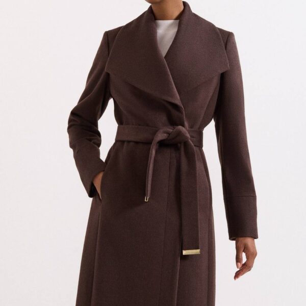 Phase Eight Women's Nicci Belted Coat in Dark Brown | Size: 14