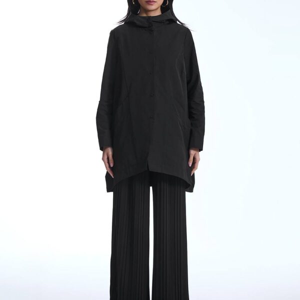 James Lakeland Women's Hooded Black Raincoat | Size: 20