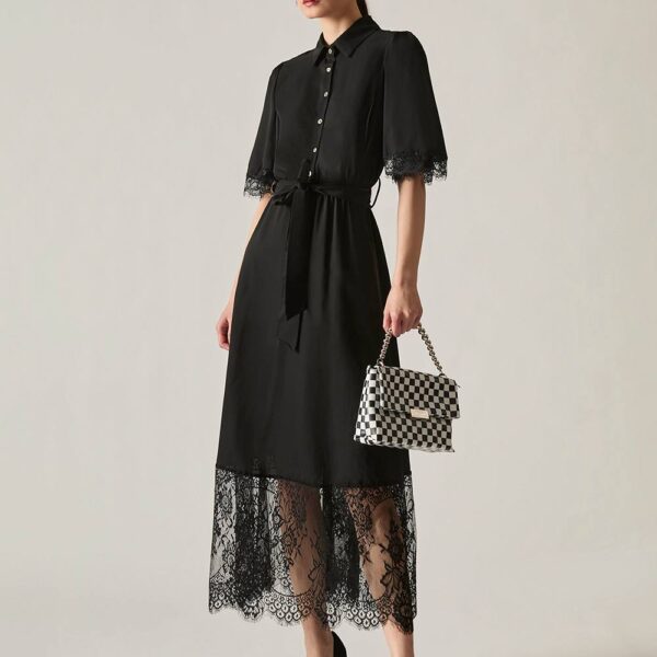 James Lakeland Women's Black Lace Hem Dress | Size: 8