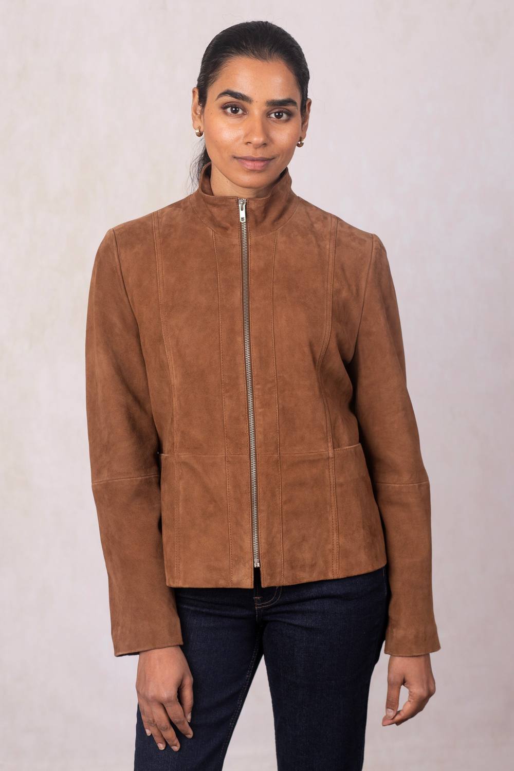 Lakeland Leather Women's 'Muncaster' Suede Jacket in Tan | Size: 12