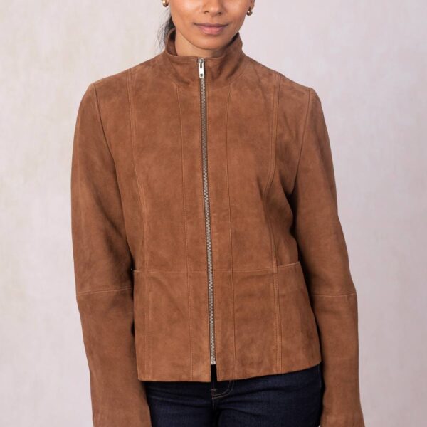 Lakeland Leather Women's 'Muncaster' Suede Jacket in Tan | Size: 20