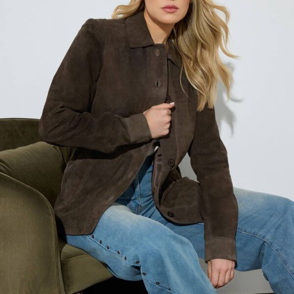 Long Tall Sally Women's Tall Premium Suede Jacket in Chocolate | Size: 16