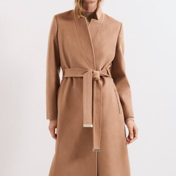Phase Eight Women's Charlotte Wool Coat in Light Tan | Size: 14