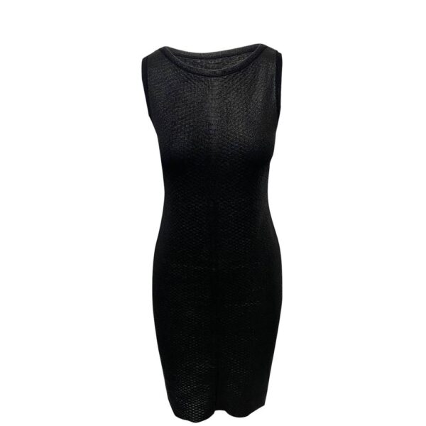 Gucci Women's Preloved Sleeveless Knit Midi Dress in Black Silk | Size: 38