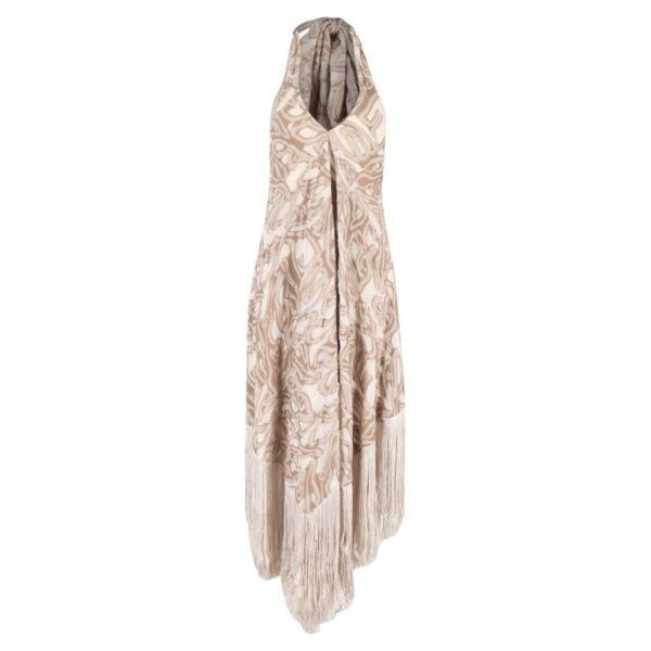 Cult Gaia Women's Preloved Ali Fringe Maxi Dress in Brown Polyester | Size: 32