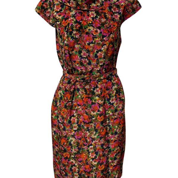 Erdem Women's Preloved Belted Dress in Floral Print SIlk | Size: 38