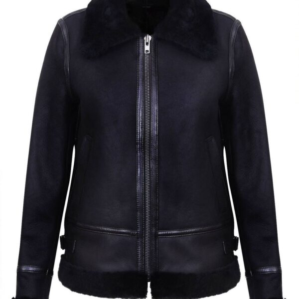 Infinity Leather Women's B3 Sheepskin Leather Jacket-Campinas in Black | Size: 24