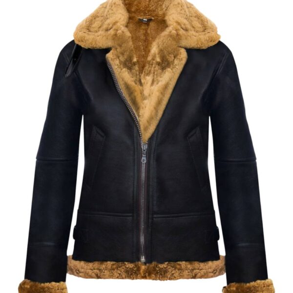 Infinity Leather Women's Hooded Sheepskin Flying Leather Jacket-Palermo in Dark Brown | Size: 14