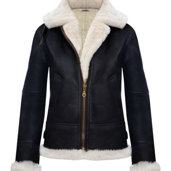 Infinity Leather Women's Hooded Sheepskin Flying Leather Jacket-Palermo in Light Brown | Size: 24