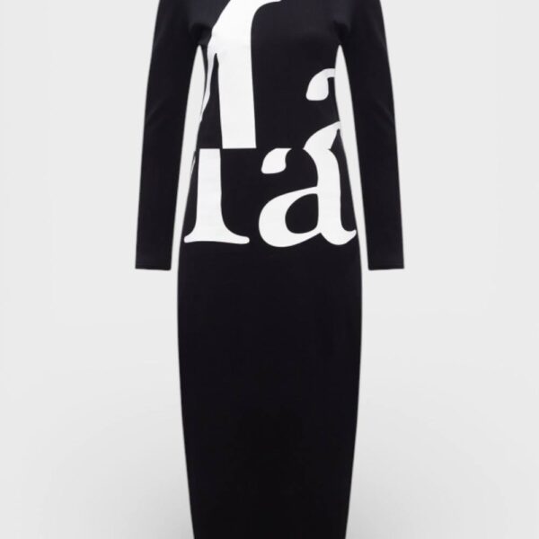 Maison Margiela Women's MM1 Printed Dress Black | Size: 40