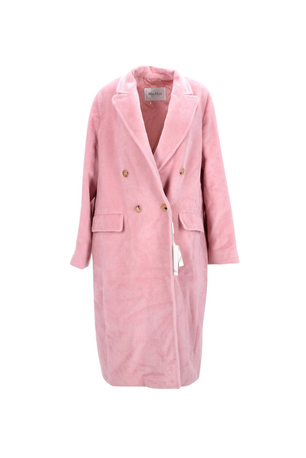 Max Mara Women's Preloved Zarda Double Breasted Coat in Pink Alpaca | Size: 46