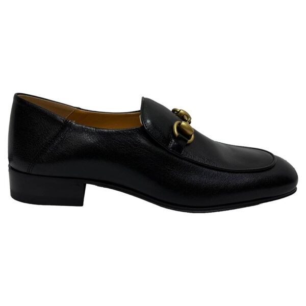 Gucci Women's Preloved Horsebit Slip On Loafers in Black Leather | Size: 3.5