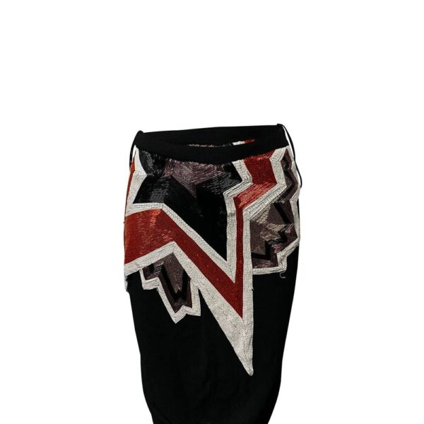 Tom Ford Women's Preloved Pop Art Bead Embellished Midi Skirt in Black Polyamide | Size: 34