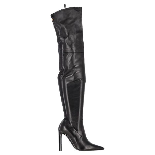 Tom Ford Women's Preloved Screw Over-The-Knee Boots in Black Leather | Size: 5
