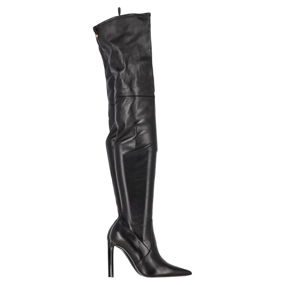 Tom Ford Women's Preloved Screw Over-The-Knee Boots in Black Leather | Size: 5