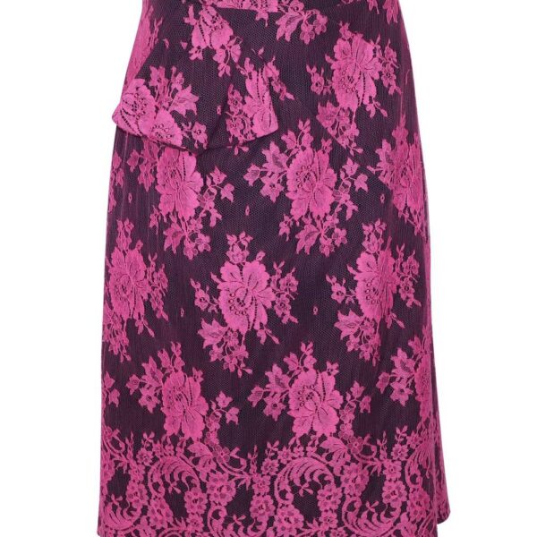 Erdem Women's Preloved Shawna Floral Lace Skirt in Pink Viscose | Size: 38