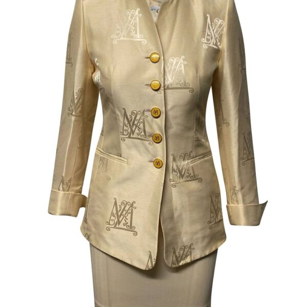 ESCADA Women's Preloved x Margaretha Ley Skirt Suit Set in Cream Cotton | Size: 32