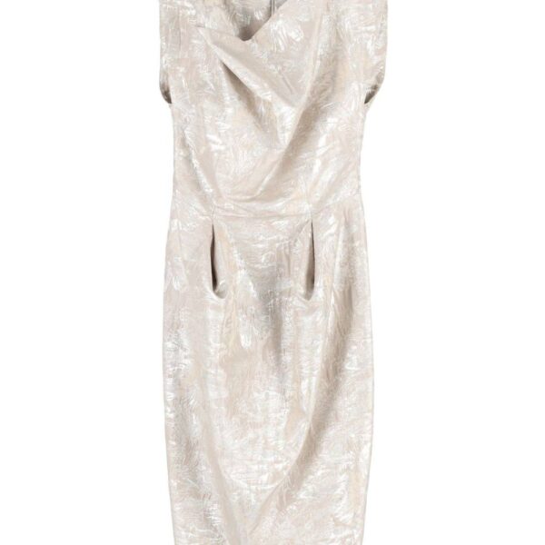 Vivienne Westwood Women's Preloved Red Label Cowl Neck Dress in Cream Polyester | Size: 34