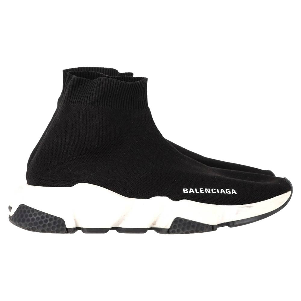 Balenciaga Women's Preloved Speed Sneakers in Black Polyester | Size: 4