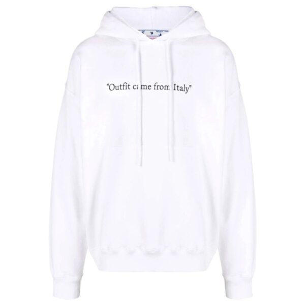 Off-White Mens From Italy Design White Skate Fit Hoodie - Size 2XL