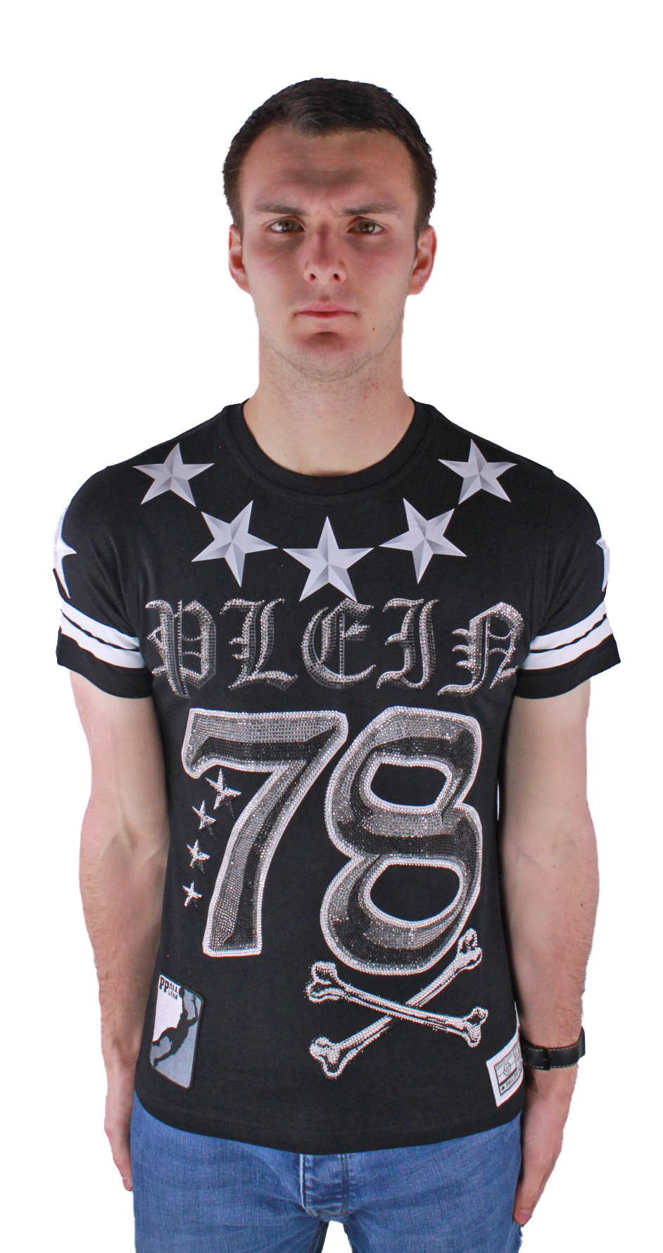Philipp Plein Mens Orides MTK0330 02 T-Shirt - Black - Size Large