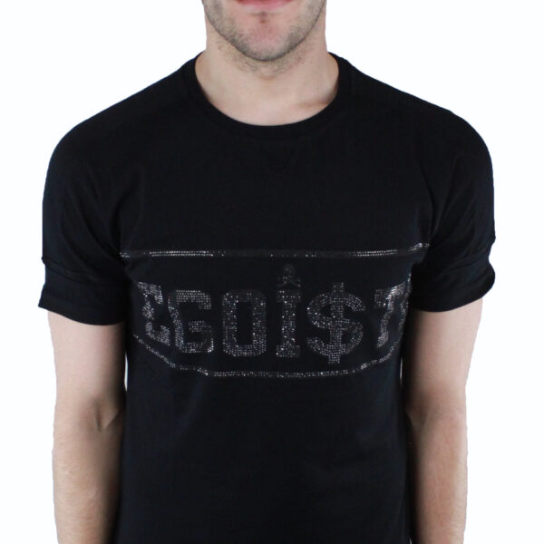 Philipp Plein Mens Benton Hotfix MTK0958 T-Shirt - Black - Size Small