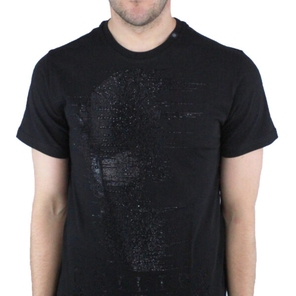 Philipp Plein Mens Ghost-S MTK1857 0202 Black T-Shirt Cotton - Size Small