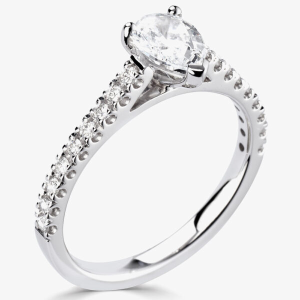 Signature Collection Platinum GIA Certificated Shoulder-Set Pear-Cut Diamond Ring RI-2252(6X4)(.30CT PLUS)- F/SI1/0.58ct