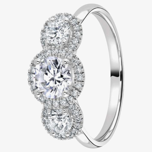 1888 Collection Platinum 0.60ct Triple Halo Diamond Ring R3-2042(4.5)(.60CT PLUS)- D-F/VS2-SI1/0.66ct