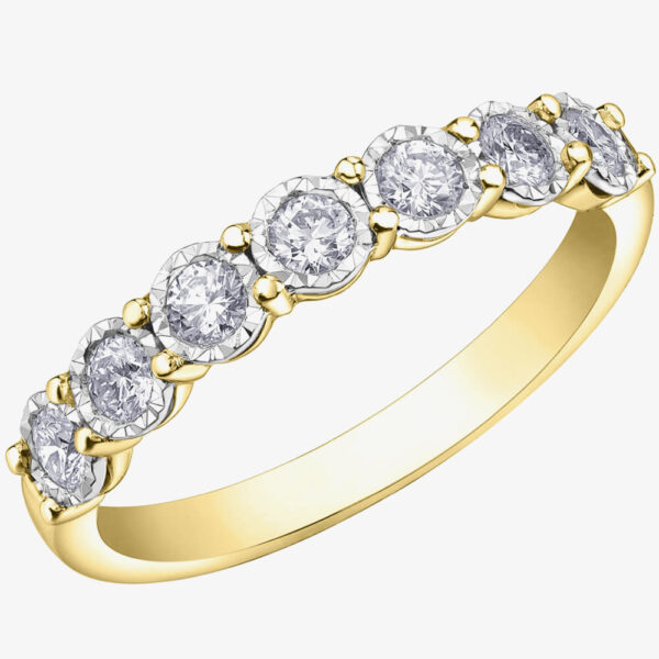 9ct Two Colour Gold 0.35ct Diamond Half Eternity Ring 50L67WG/35-10 N