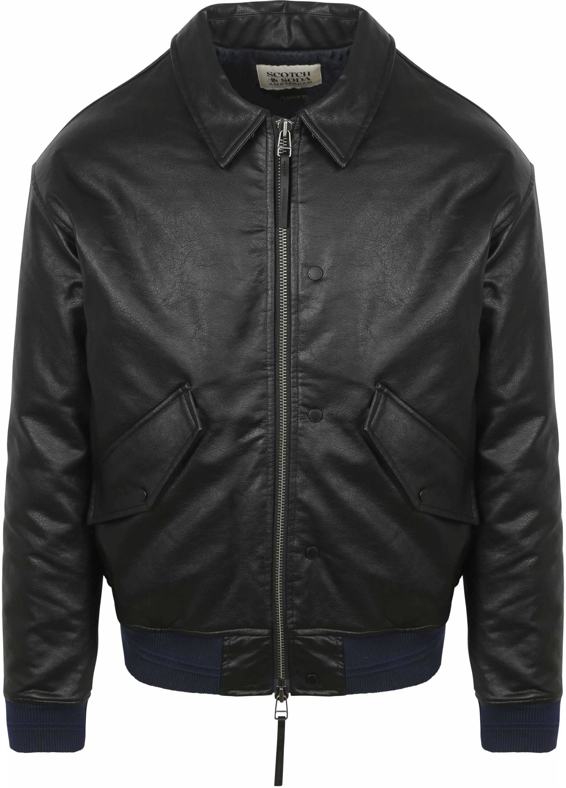 Scotch and Soda Faux Leather Bomberjack Black size M