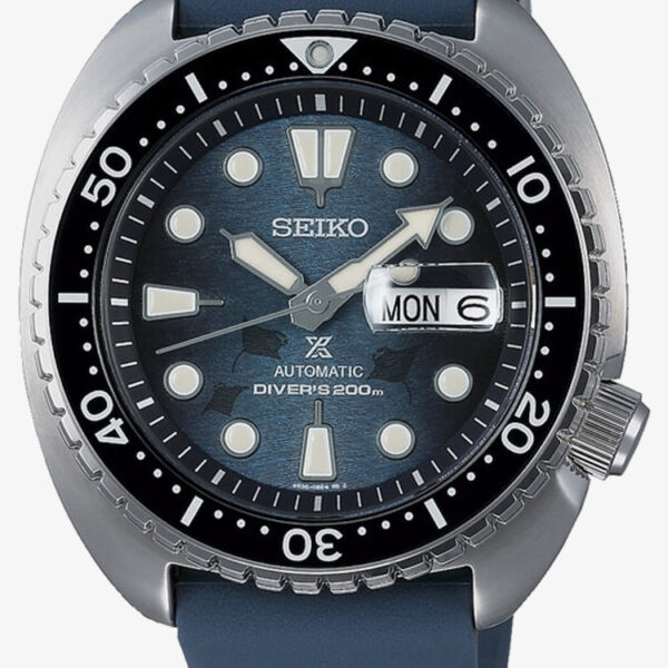 Seiko Prospex Save The Ocean King Turtle Blue Rubber Watch SRPF77K1