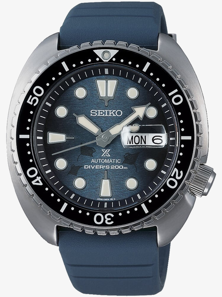 Seiko Prospex Save The Ocean King Turtle Blue Rubber Watch SRPF77K1