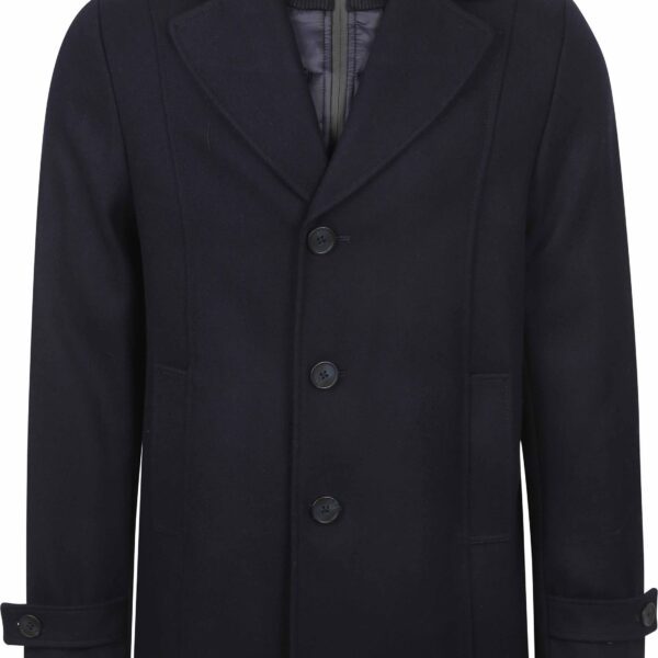 Steppin' Out Caban Coat Wool Navy Blue Dark Blue size 48