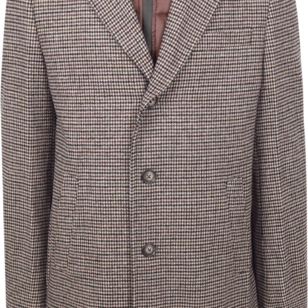 Suitable Coat Wool Pepita Camel Beige Brown size 50