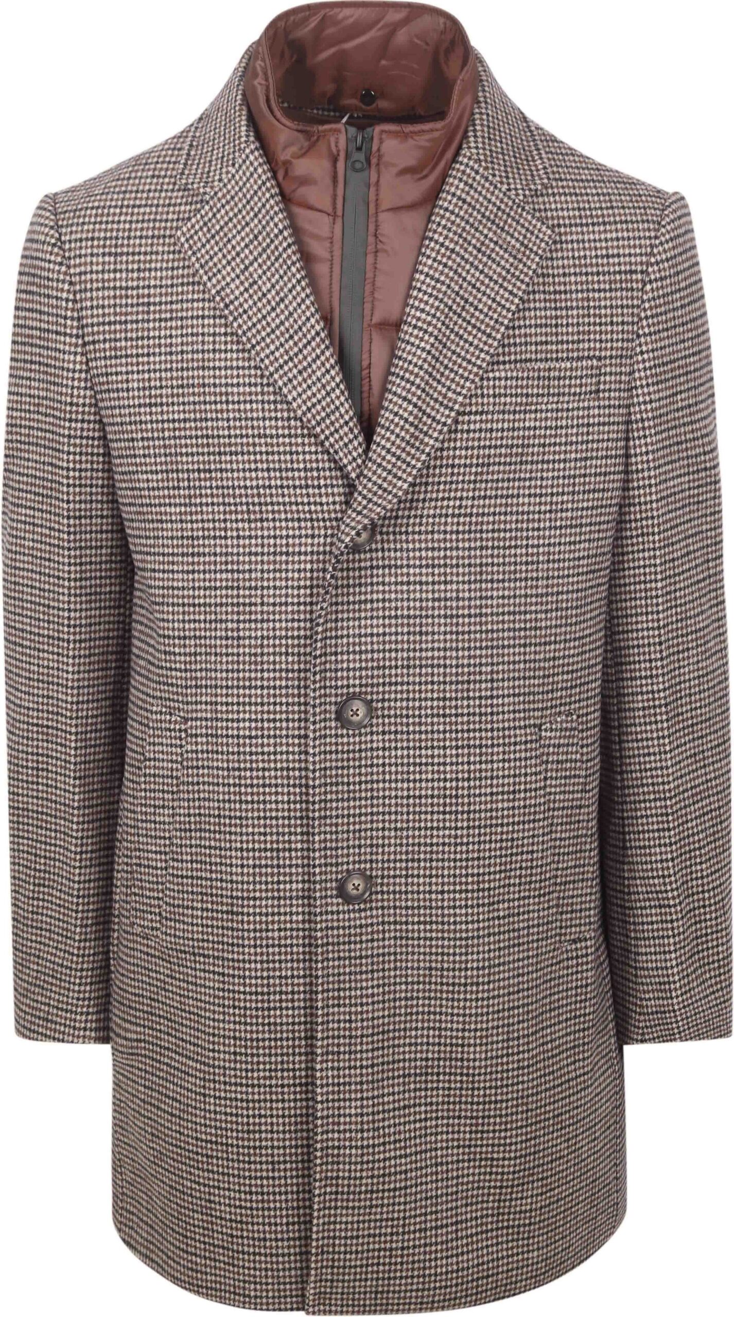 Suitable Coat Wool Pepita Camel Beige Brown size 50