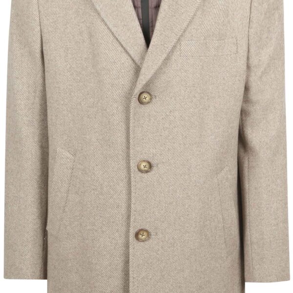 Suitable Coat Wool Twill Sand Off-White Beige size 58