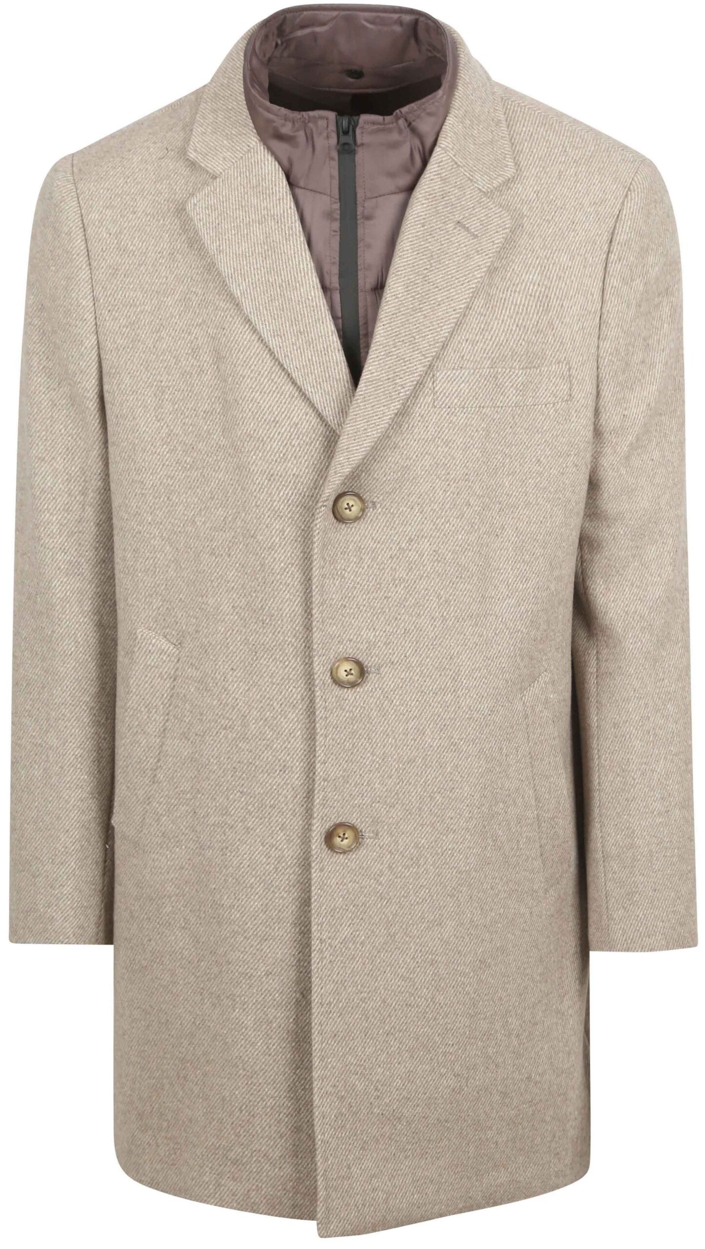 Suitable Coat Wool Twill Sand Off-White Beige size 58