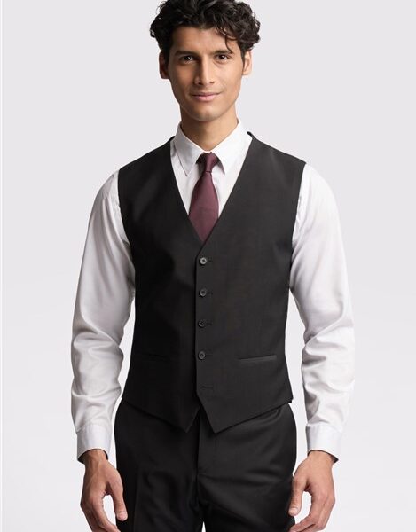 Ted Baker Slim Fit Black Panama Waistcoat