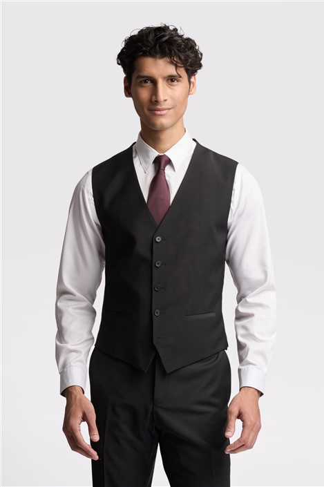 Ted Baker Slim Fit Black Panama Waistcoat