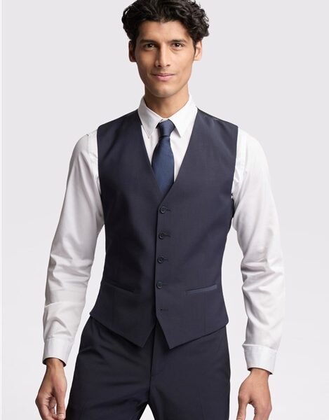 Ted Baker Slim Fit Navy Blue Panama Waistcoat