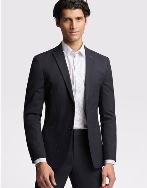 Ted Baker Slim Fit Navy Blue Basketweave Men's Suit Jacket