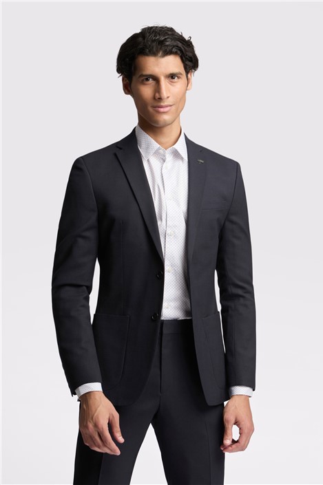 Ted Baker Slim Fit Navy Blue Basketweave Men's Suit Jacket